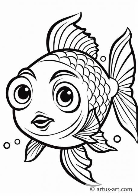 Page de coloriage de poissons des profondeurs marines